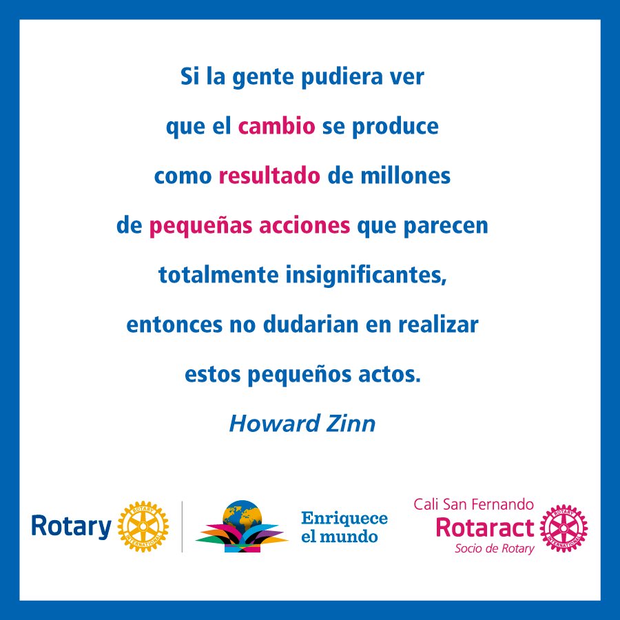 Las pequeñas acciones de muchas personas contribuyen a mejorar nuestra comunidad desde diferentes ámbitos. #Rotary
