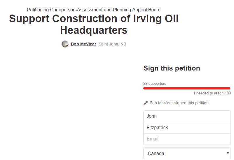 johnfitzsj's tweet photo. Happy to be the 100th person to support this petition @irvingoil @TheChamberSJ https://t.co/MLwaBguRVE