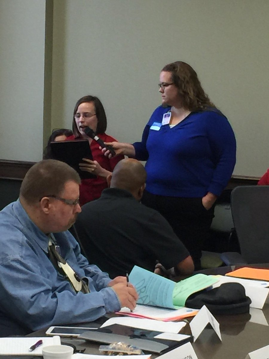 DisNetMI's tweet image. CIL employee JoAnne Johnson encouraging the end of wage discrimination for people with disabilities at MI DD Council