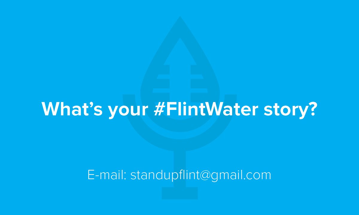 standupflint's tweet photo. What's your #FlintWaterCrisis story? We want to hear from you.
standupflint@gmail.com
#StandUpFlint https://t.co/yPnBvkxtlx