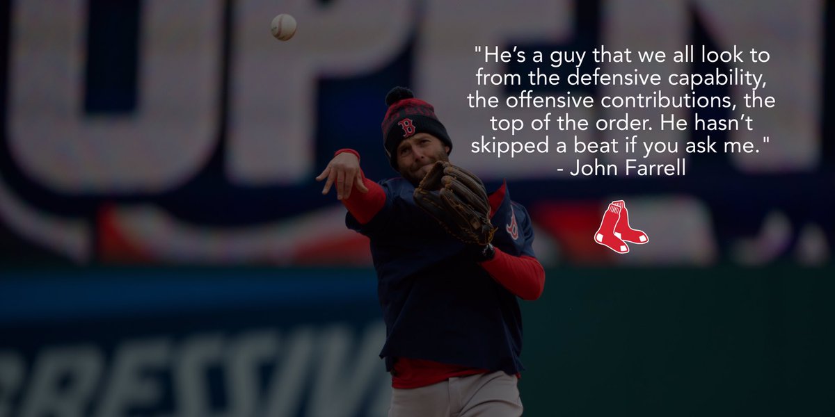 RedSox's tweet photo. Pedroia has a hit in all 9 of his #OpeningDay starts! Let's keep the streak alive! https://t.co/9vGzjUJC0k