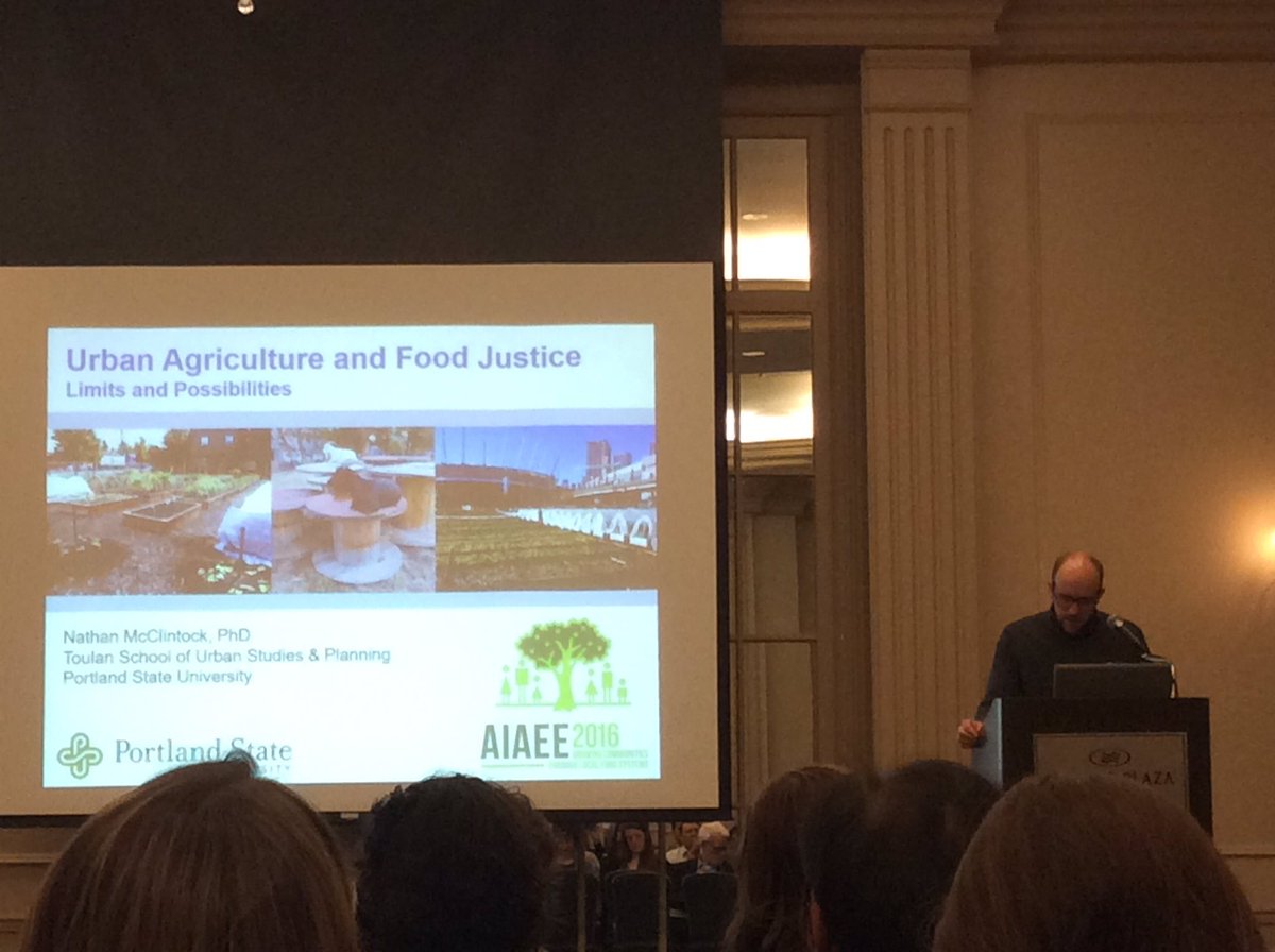 traininggrowers's tweet photo. Urban agriculture and food justice. It's a buffering and coping mechanism against economic hardship.#AIAEE 2016 https://t.co/H6HjOvrBIj