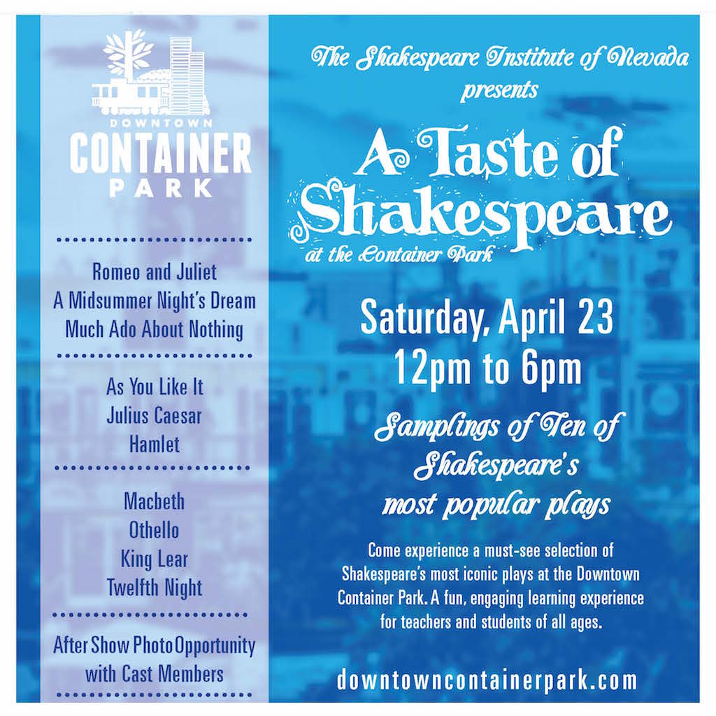 DTContainerPark's tweet photo. Enjoy an afternoon of #Shakespeare at “A Taste of Shakespeare” on 4/23. TICKETS: https://t.co/A5HUATA1XR #dtlv https://t.co/uWUsqoddP0
