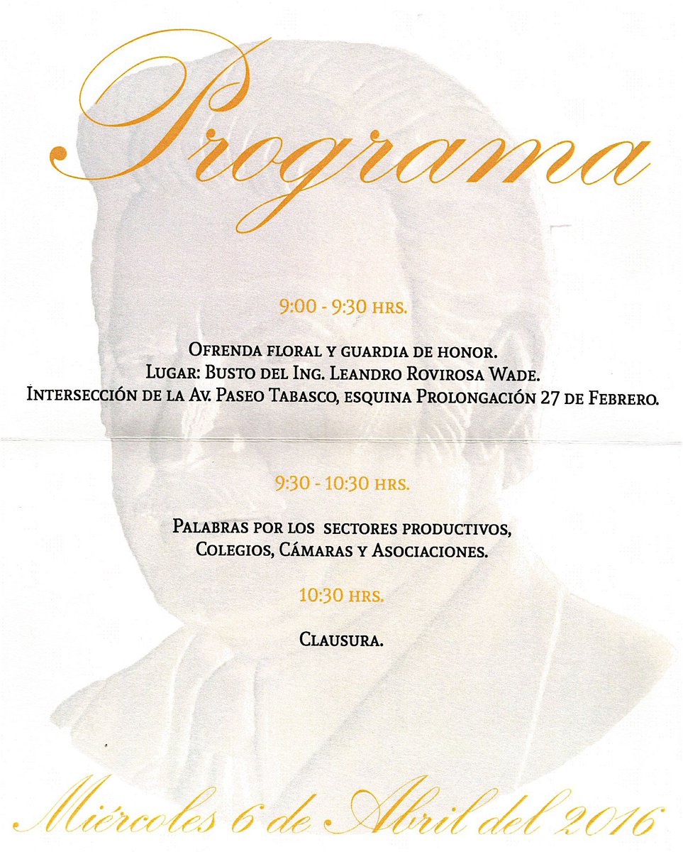 Mañana Colegio de Ingenieros Civiles #Tabasco conmemora 2do Aniv.Luctuoso de Ing.Leandro Rovirosa. <a href="/gerardogaudiano/">Gerardo Gaudiano R.</a>