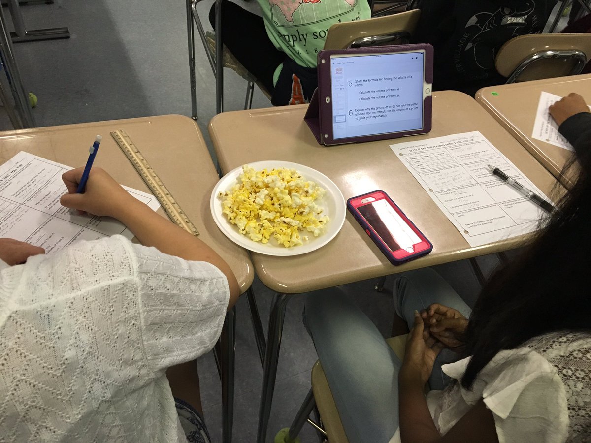 MrsWyatt_Math's tweet photo. Popcorn prisms going down now! #mathandfood https://t.co/zm2Z7qvGYr
