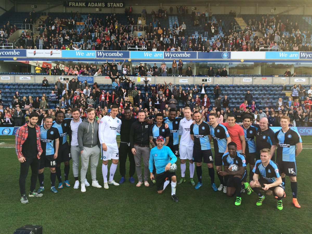 wwfcofficial's tweet photo. And that's a wrap! Thanks @truTVjokers - it's been a blast. #JokersInWycombe #ImpracticalJokers @jamessmurray https://t.co/GybDCWhZt1