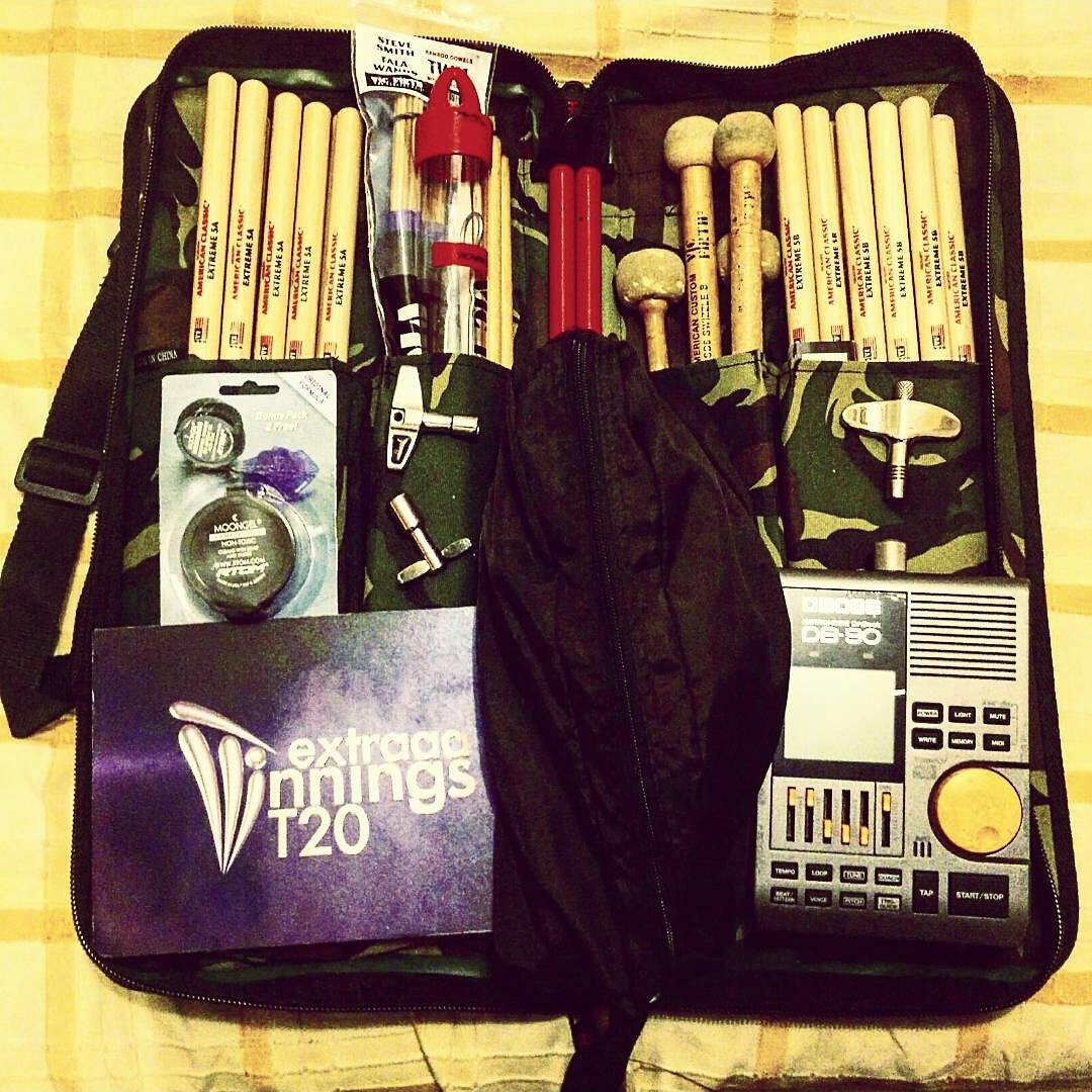 JoshuaVaz87's tweet photo. All Set for #Eit20 (Vivo IPL 2016) #MyFavoritePair is #vfx5a and #vfx5b @vicfirth #bossdb90 #drumkey #moongel https://t.co/sXenkNpj4Q