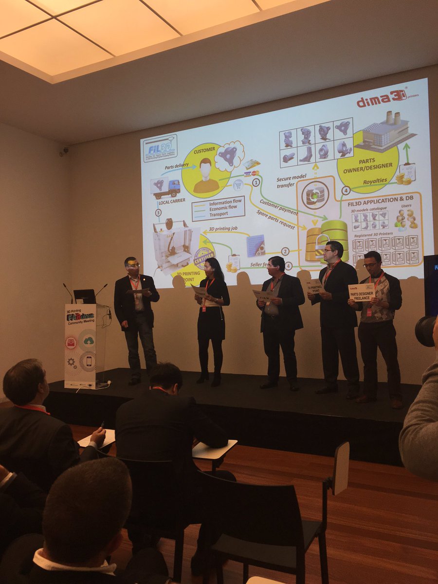 FIWARE's tweet photo. #FIL3D team is now explaining us all the advantages that their project offers #FAB2016 #3dprinting https://t.co/71ae7ySDLb