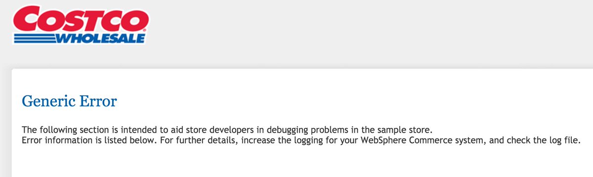 OffHeGoes's tweet photo. @costco_online this is what you get for using @IBMWebSphere: Sale denied.  No way for me to fix or contact support. https://t.co/iOermtF0hj