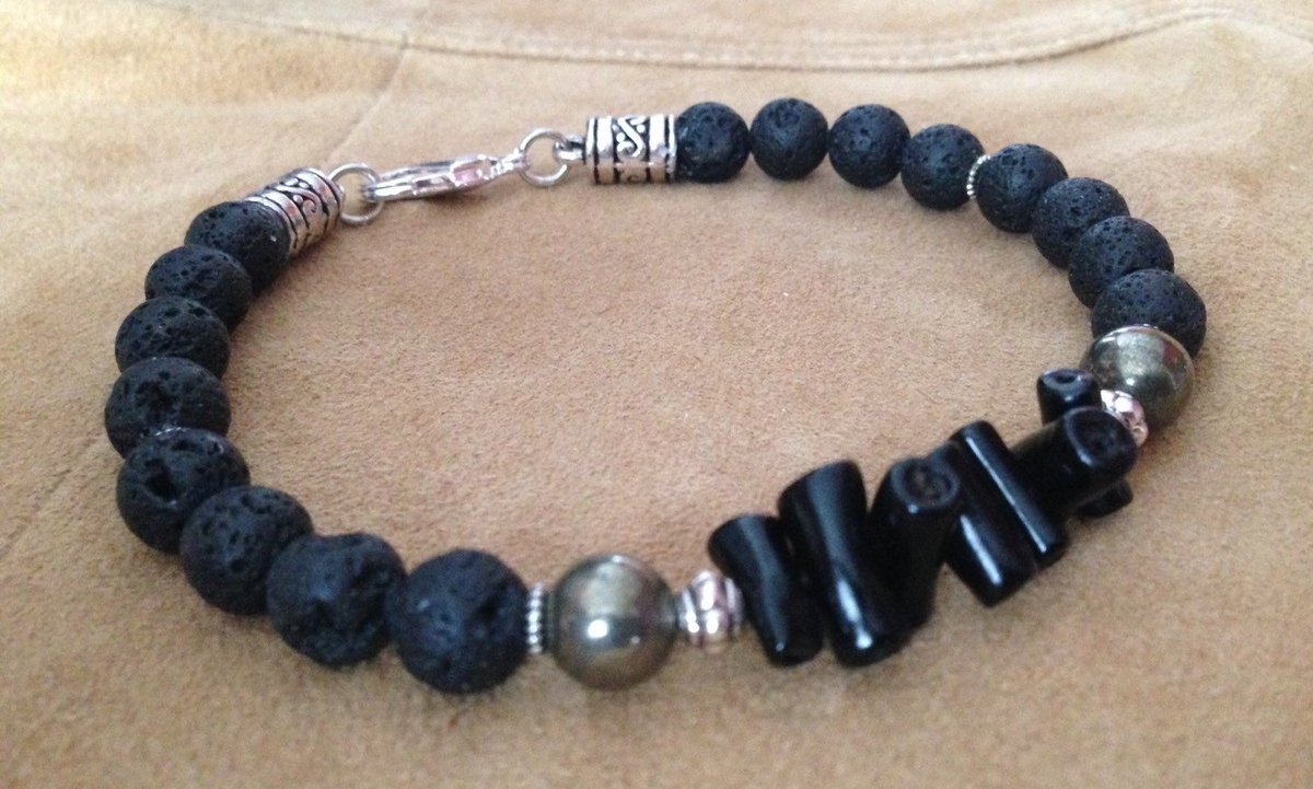 MALE POTENCY bracelet w/ black coral, pyrite, black lava, fertil… etsy.com/listing/264264… #etsymntt #HealingBracelet
