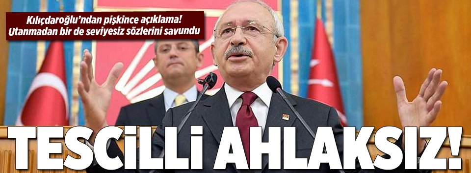 takvim's tweet photo. 'Tescilli ahlaksız!'Kılıçdaroğlu utanmadan seviyesiz sözlerini savundu #AhlaksızKılıçdaroğlu https://t.co/QKaxL3aILX https://t.co/mdMXiawSpF