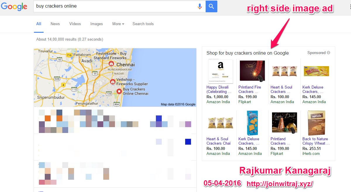 joinwitraj's tweet photo. Is @Google tests to display right side image ads? #joinwitraj #seo #Google @sajirahul92 @venkatweetz @jozesunny https://t.co/aA5FJgsMut