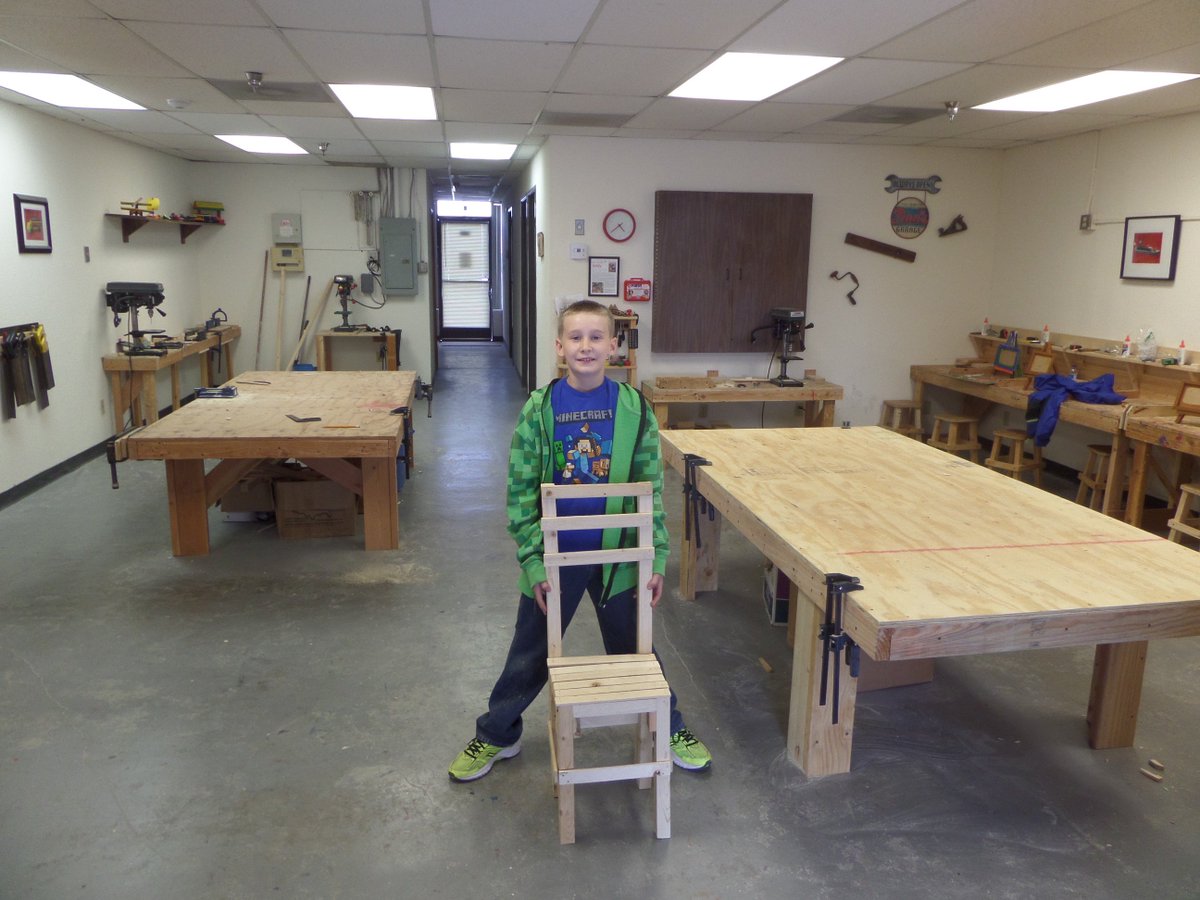 Push kids to find true potential. Only 1 yr as a #WoodshopWizard Kael has gone from kits to building furniture!