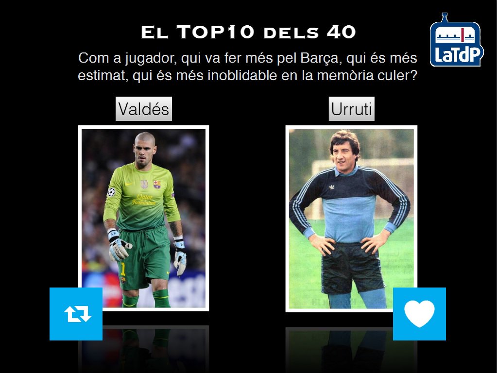LaTdT's tweet photo. El TOP 10 dels 40 de @mariusserra 
Avui, la primera final!
RT - Valdés
FAV - Urruti https://t.co/S9oZD80OpE