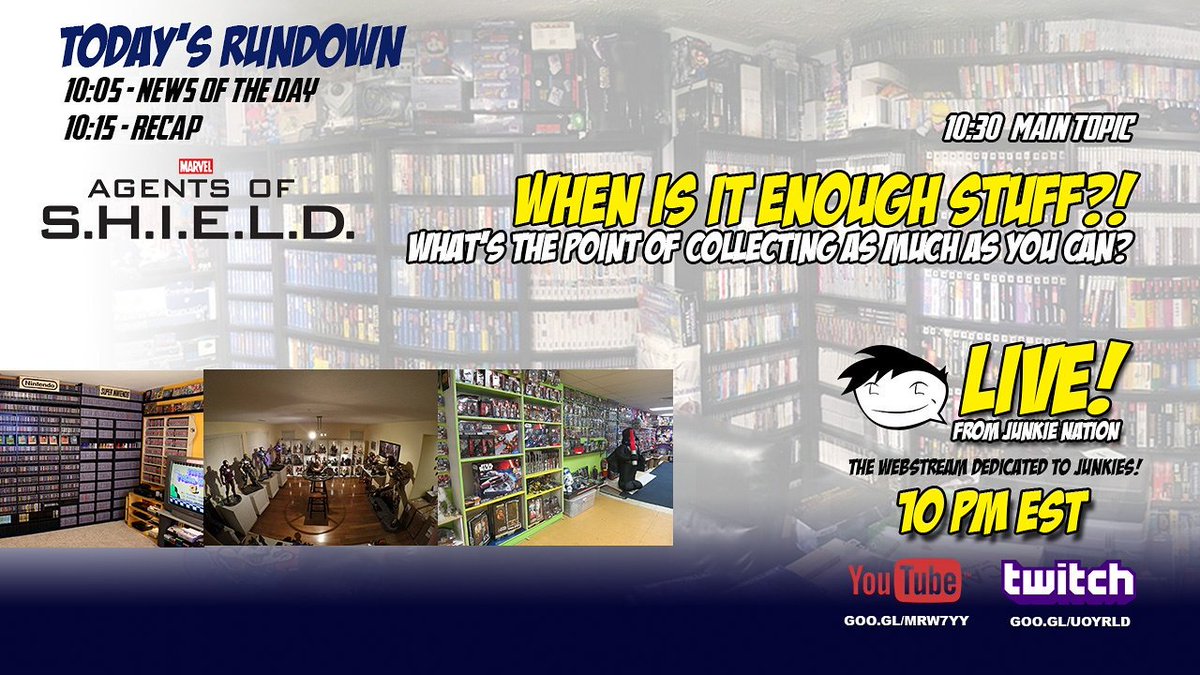 CultureJunkies_'s tweet photo. we discuss collectables,When is it enough? Tonight at 10pm est https://t.co/suOv5EDFdw #culturejunkies #colletables https://t.co/lTAQe83aTA