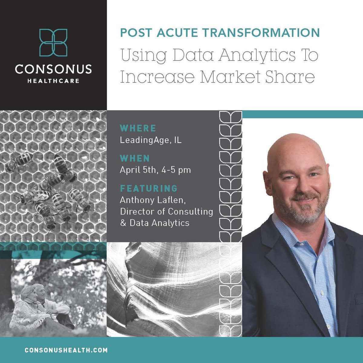 ConsonusHealth's tweet photo. Join Anthony Laflen, at 4pm at @LeadingAgeIL to learn how us data analytics to increase market share! #LAIL16 https://t.co/PWBFkYACFi