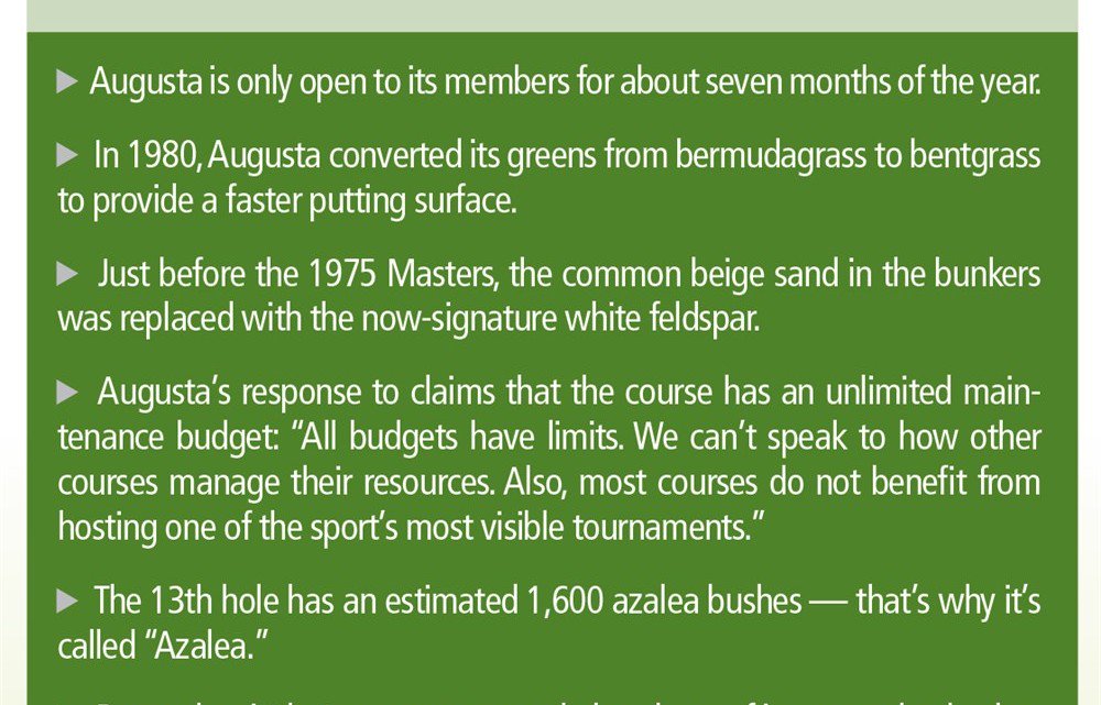SuperintndtMag's tweet photo. 6 fun facts about @AUG_Masters: https://t.co/q7gk0UCmHU #TheMasters #AugustaNational https://t.co/3NU9xOfTCv