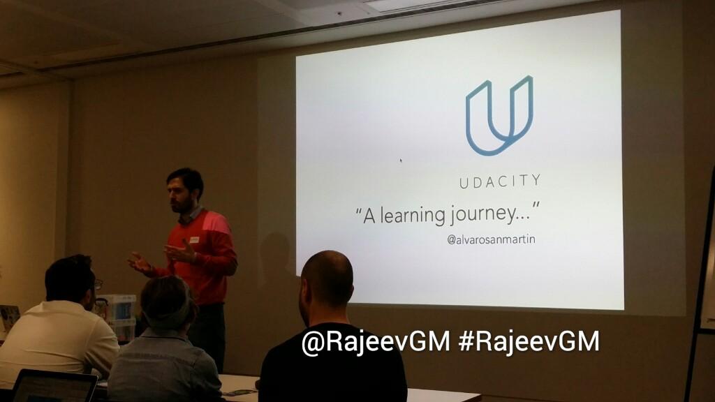 rajeevgm's tweet photo. #DevStudyJams>@Udacity's @AlvaroSanmartin on Learning journey during #London #Android #StudyJamLive https://t.co/lWTjF0BVDF