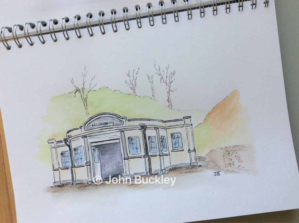 I spent an hour or so #sketching #Hideawaycafe at #Seaton today. Good coffee, view and sunshine. What's not to like!