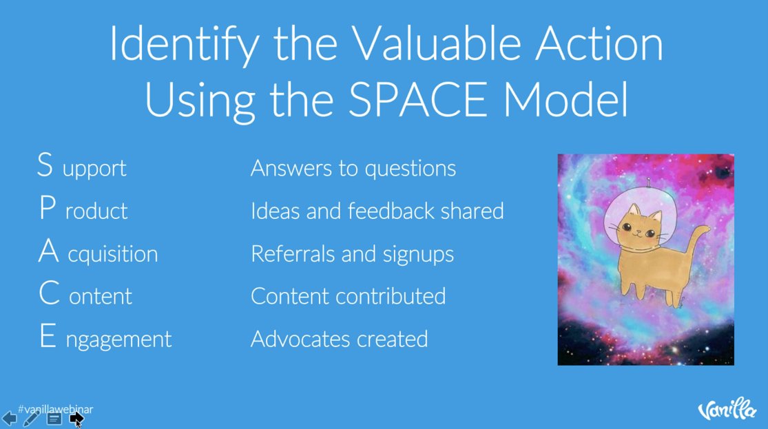 vanilla's tweet image. If you missed today’s #vanillawebinar on #SPACEmodel, Register now to ensure you get a copy! pages.vanillaforums.com/cmx-vanilla-we…