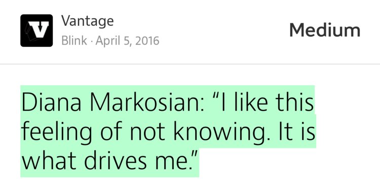 “Diana Markosian: ‘I like this feeling of not knowing. It is what drives me.’” from “In Photography, Follow Instinct and Emotion, Never the Market” by Blink.