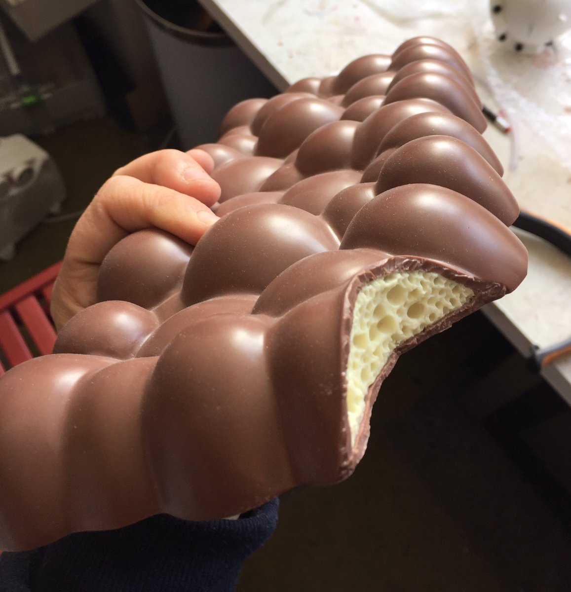 Having a big workshop clear up, I found this 30 cm chocolate bar. Shame it's just a casting.