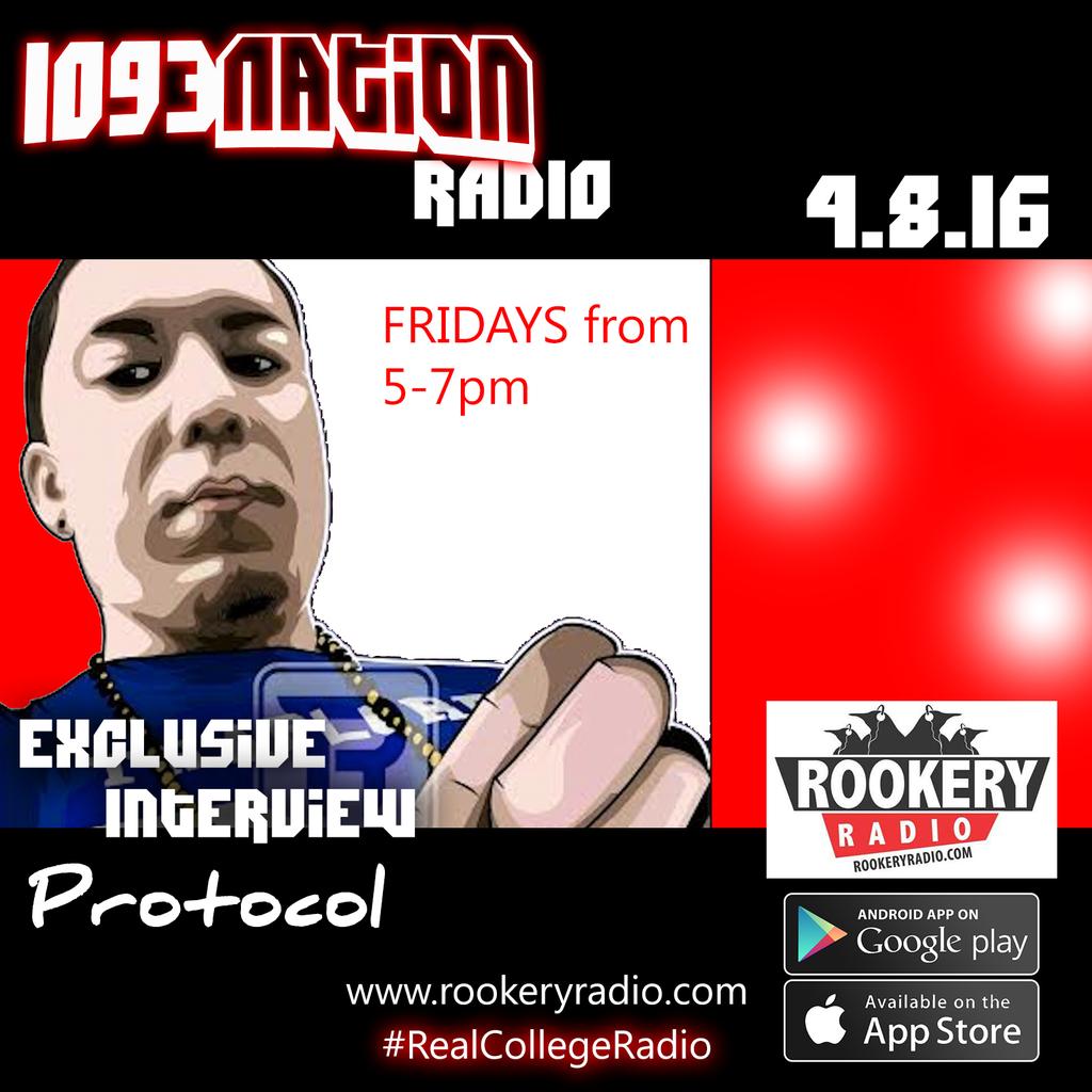 1093NationRadio's tweet photo. 4.8.16 - we have #producer Protocol on the show! Check out his work @ https://t.co/NJsLmgtBfy see you Friday @ 5pm https://t.co/4n909k9Ps0