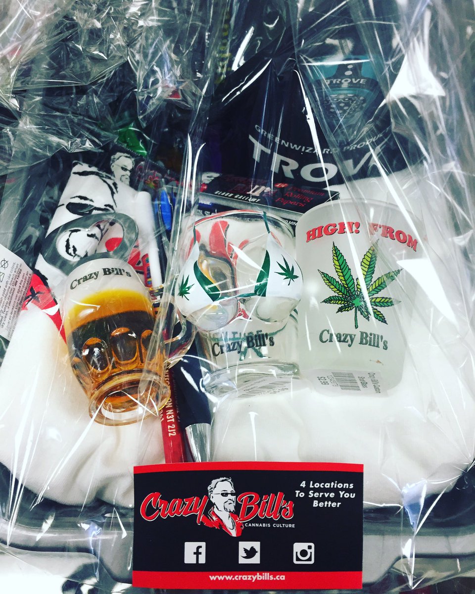 crazy_bills's tweet photo. Want to win this Crazy Bill's Merch basket? Just come on in our Brantford location &amp; fill out a ballot for a chance! https://t.co/YiI37na7On