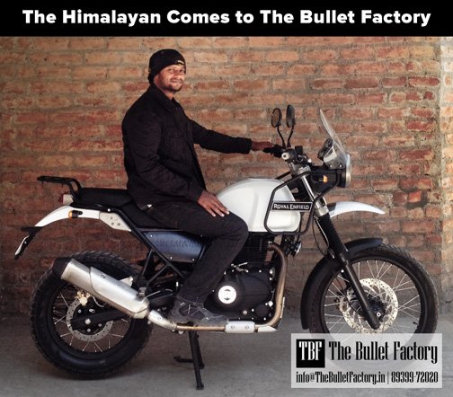 bullet_factory's tweet photo. Dinesh from the East Coast nomads visited us yesterday with his @royalenfield #Himalayan #TBF #TheBulletFactory https://t.co/PC1qDY2lEo