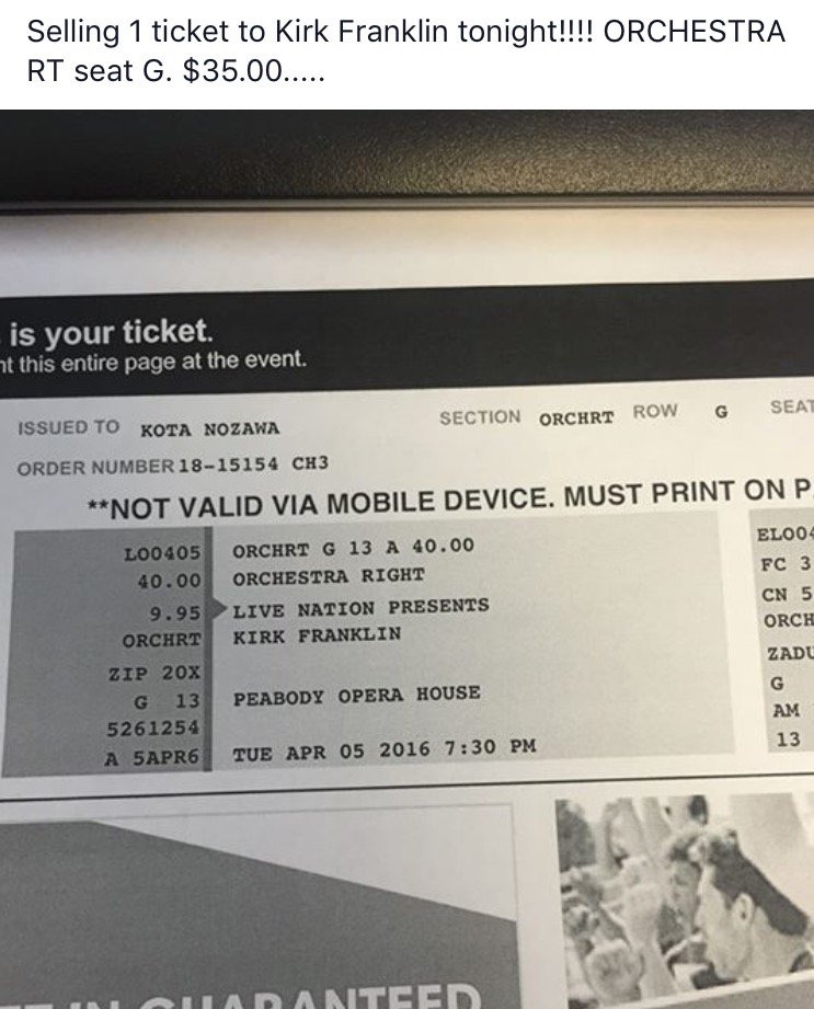 msbcakes's tweet photo. Selling 1 Kirk Franklin ticket!!! https://t.co/HIgQCOFZaQ