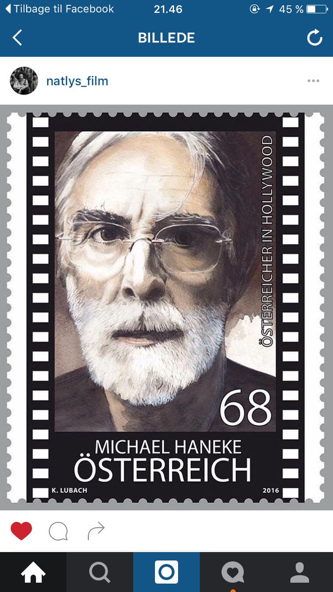 GrandTeatret's tweet photo. Respekt. I Østrig kan man nu få frimærker med Michael Hanekes kontrafej. Via #natlys https://t.co/CrTSUgiJMQ