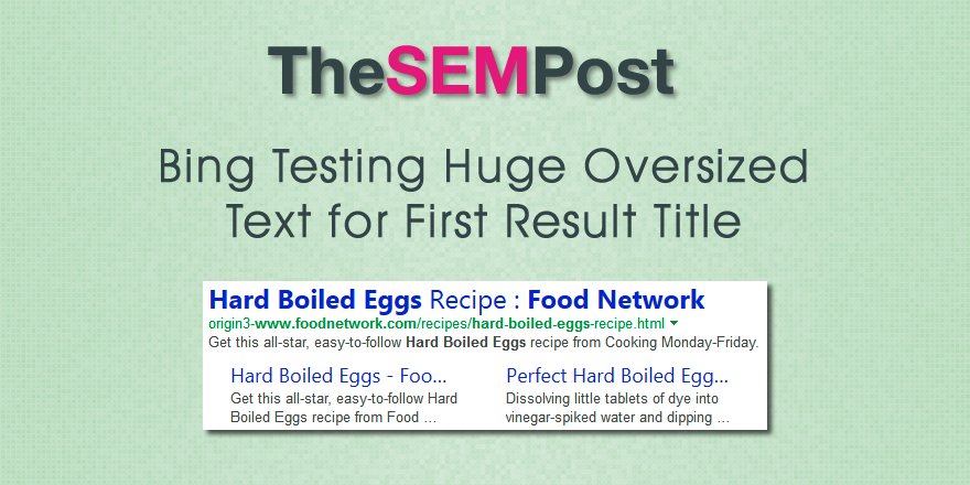 semrush's tweet image. Bing Testing Huge Oversized Text for First Result Title go.shr.lc/1YdoMsI @jenstar via @TheSEMPost #bing #seo