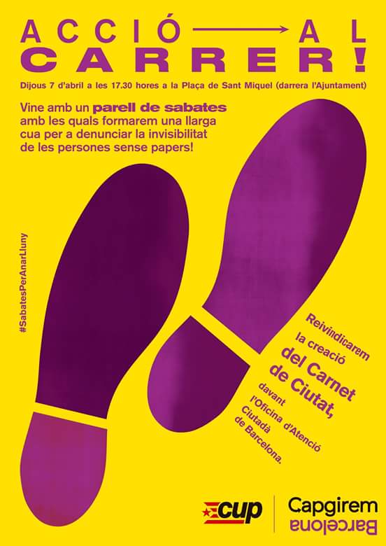 CUPEixample's tweet photo. #MicroAcció
➡ Porta un parell de sabates, amb el calçat farem la filera més llarga que puguem! 👟👞👡
📣 dijous / 17.30h https://t.co/A9NZqpWyRy