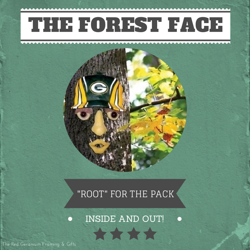 geraniumonline's tweet photo. Excited to have this guy back in stock! He sticks right into a tree. Pretty cool, huh? #GoPackGo #ForestFace https://t.co/TgoJsl33bZ