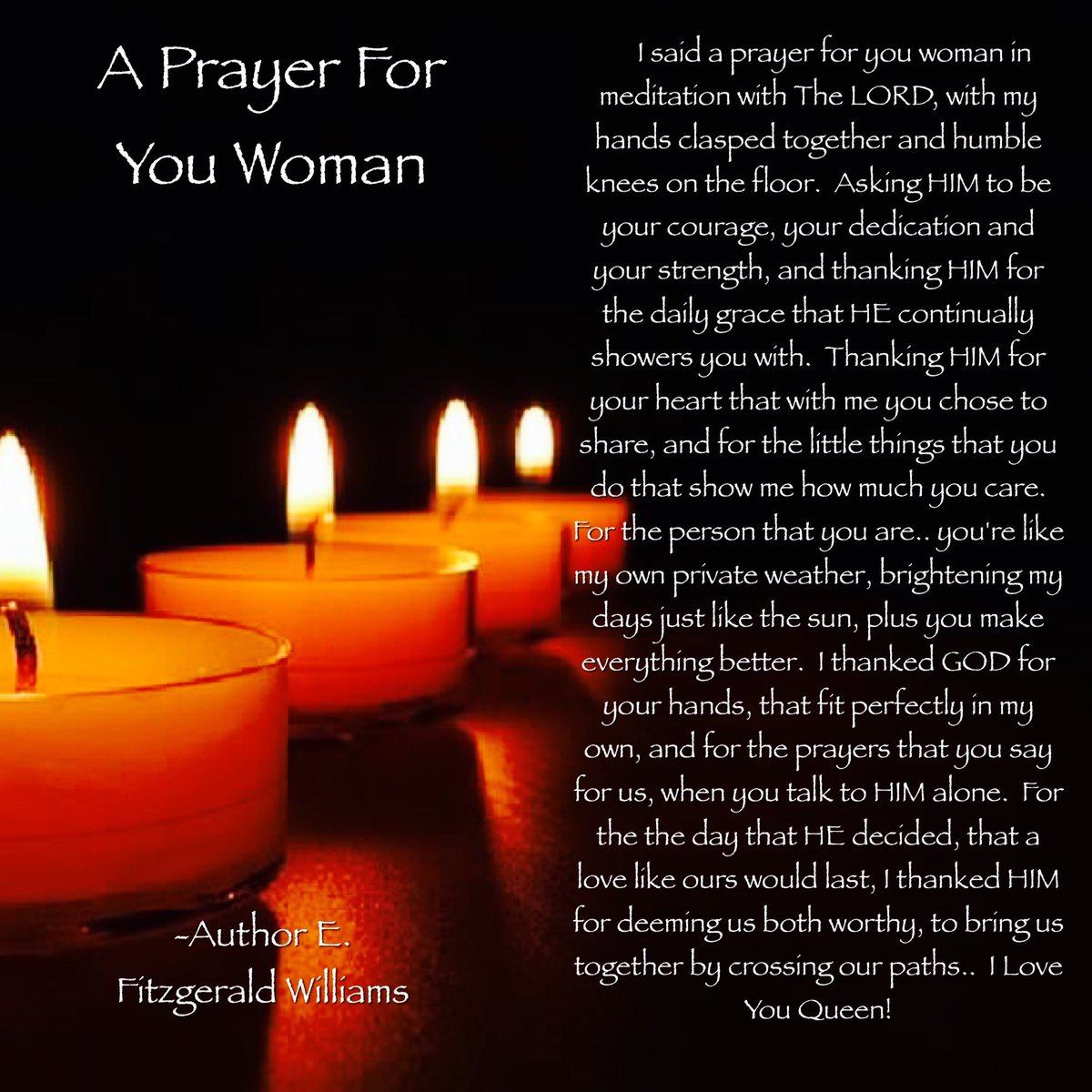 Alion_Unleashed's tweet photo. #AuthorEFitzgeraldWilliams #APrayerForYouWoman #PoeticExpressions #EveningLoveNotes https://t.co/6duJZaWVpg
