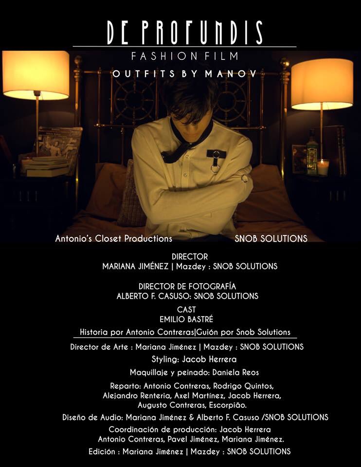 SnobSolutionsTw's tweet photo. "DE PROFUNDIS" Nuestro fashion film para @ManovManov en @mexico_fff Co-producción  @SnobSolutionsTw @ANTONIO5ABADA https://t.co/n6i1sw7q1N