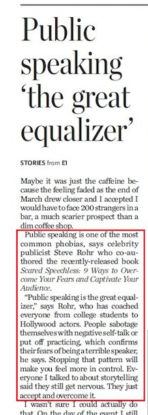ShirleyandSteve's tweet photo. QUOTABLE: "Public Speaking is the Great Equalizer" @RealSteveRohr in @TorontoStar TODAY! https://t.co/oA1dOJGJDB