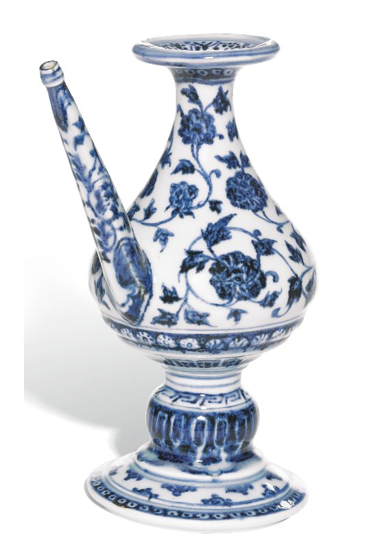Sothebys's tweet image. Fine, Magnificent &amp;amp; Extremely Rare Blue And White Holy Water Vessel sells for HK$99m/US$12.8m in #HK #AuctionUpdate