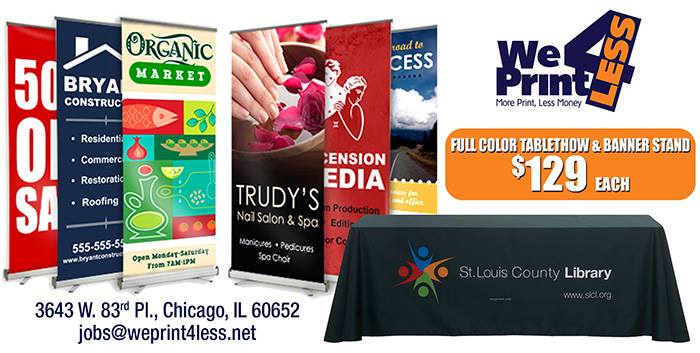 WePrint4Less's tweet image. Print full color tablethrows and retractable banners ONLY $129. Order yours today! #banners #tablethrow #vinylbanner