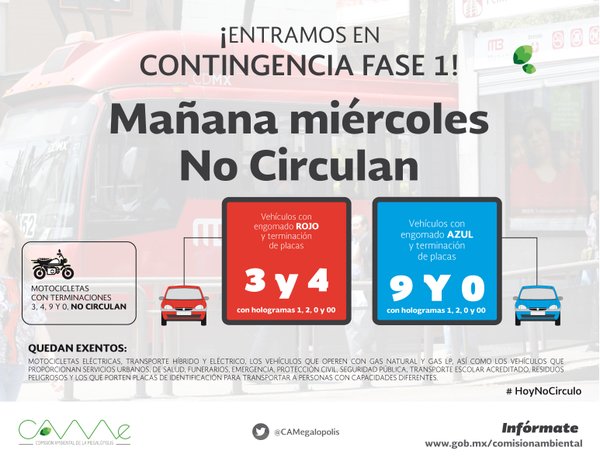 MenEx_MX's tweet photo. Medidas por CA #Fase1 en la #ZMVM
#doblehoynocircula
Soluciona tus necesidades de movilidad y de envío con @MenEx_MX https://t.co/EfA10r36Dh