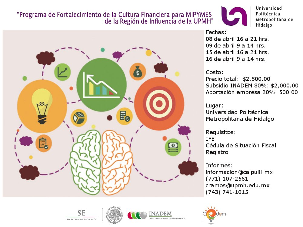 CITNOVA's tweet photo. . @upmetropolitana invita Taller: Programa de Fortalecimiento de la Cultura Financiera para MIPYMES  @AlonsoHuerta https://t.co/mfxNzVm5o9