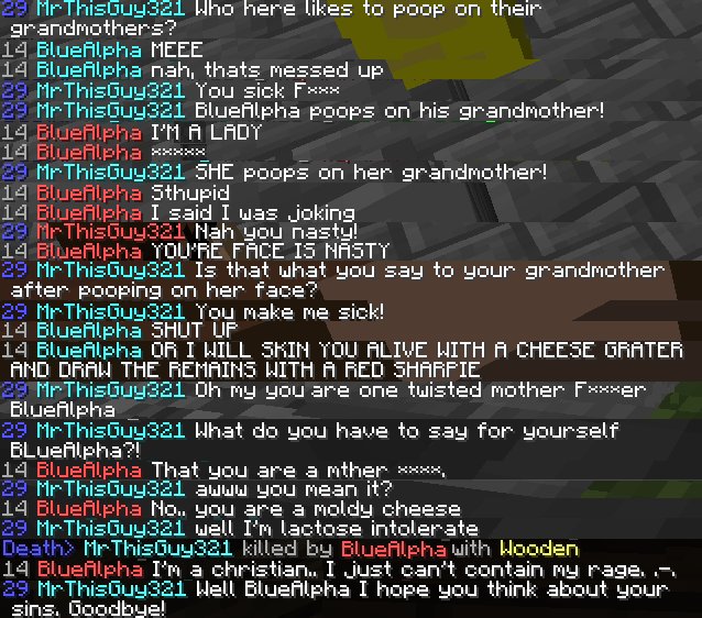 MC_JustWhy's tweet photo. BlueAlpha, you make me sick! lol #Poop #Grandmothers #Minecraft https://t.co/i4OLaO2AHb
