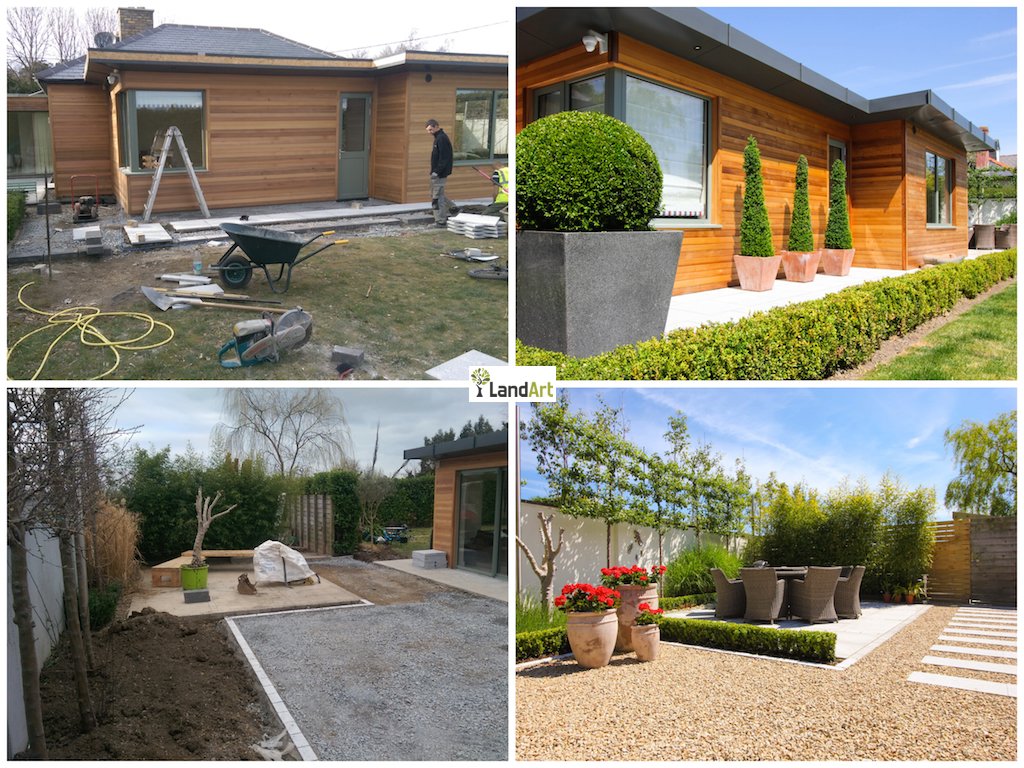 Before &amp; after pics of our Mediterranean inspired courtyard garden design in #Dublin. landart.ie