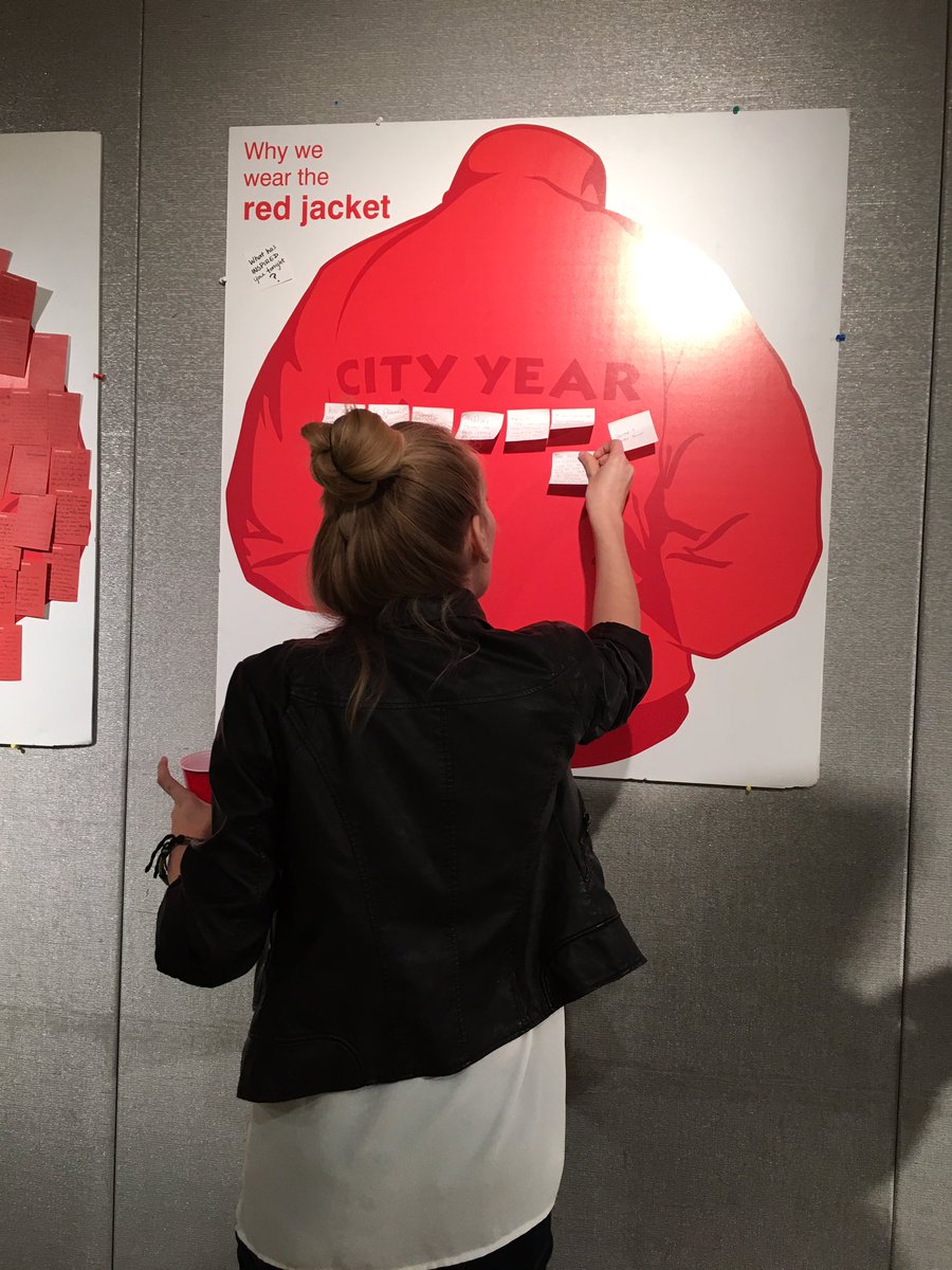 NEchangeagents's tweet photo. After learning about why AmeriCorps members wear the red jacket, our guests are sharing what inspired them tonight. https://t.co/Q3qdMxaDJB