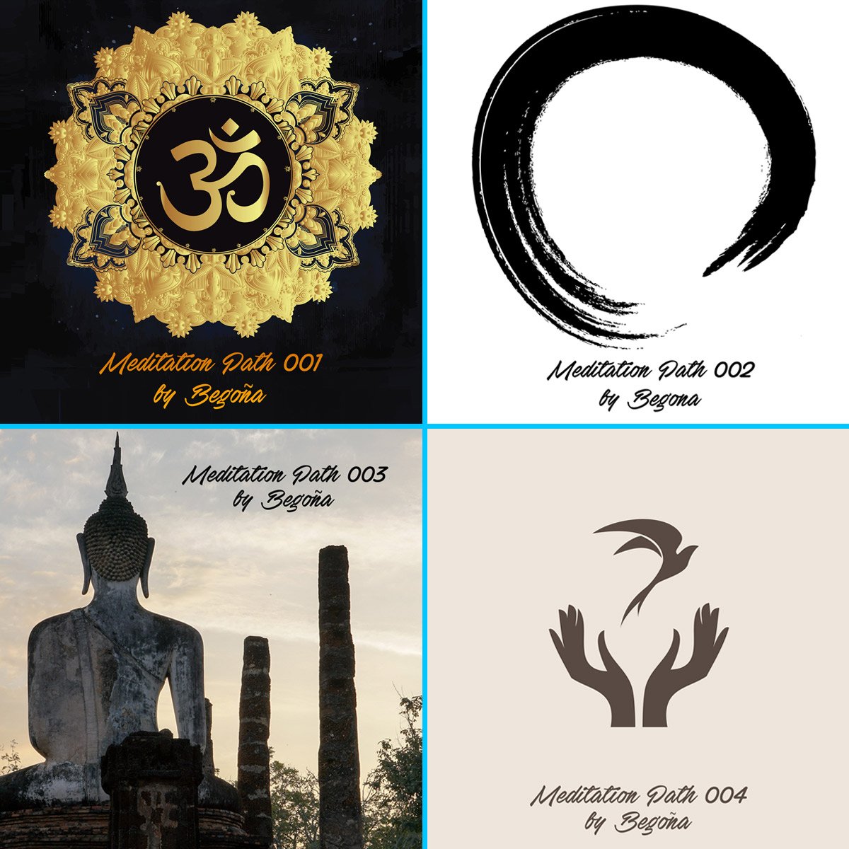 sleepyboo's tweet photo. All four of Begoña's #meditationpath soundtracks https://t.co/JJ7sNEA8LW - listen for meditation, Yoga + movement, https://t.co/9B0EA9k2Hu