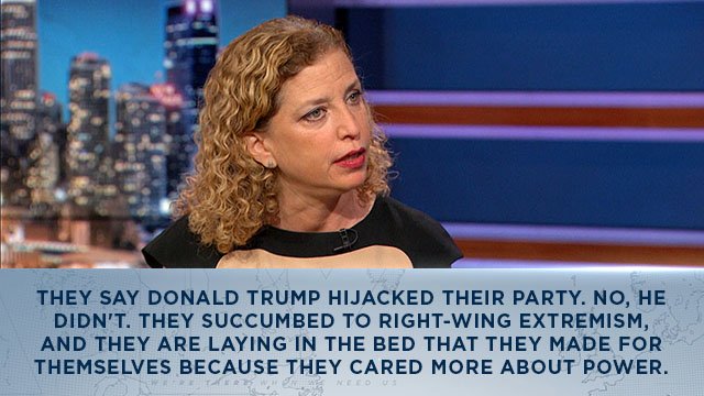 TheDailyShow's tweet photo. .@DWSTweets on the fracturing GOP.

Watch the full online-exclusive extended interview >> https://t.co/432W4yrsVL https://t.co/xOZozRh6xc