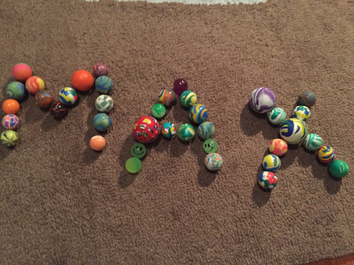 nathanhanger's tweet photo. Max wanted to get in on the #CreativeSprint again today. The only question was what collection to use. #bouncyballs https://t.co/2mskbmd84I