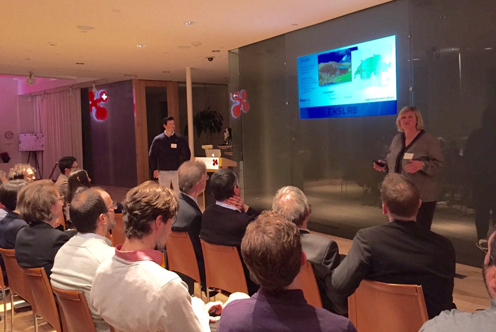 SwissnexBosNYC's tweet image. Anne-Dominique Salamin, Head of #Cyberlearn at HES-SO, talks about #enslab - exploring learning technologies