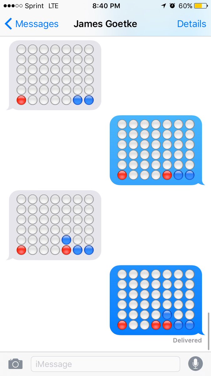 nicollezamp's tweet photo. Playing connect 4 via text 🙃 #ihavecoolfriends https://t.co/FUzJoL4Ip0