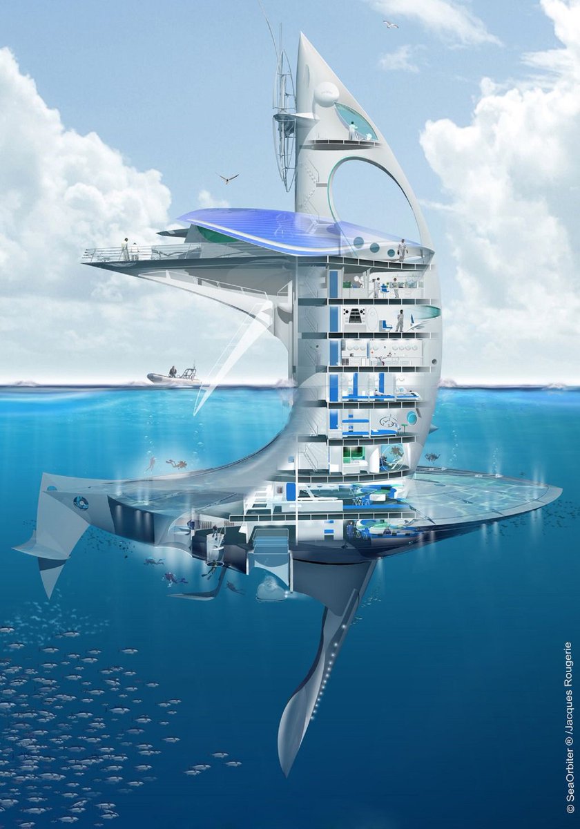 xtremespace's tweet photo. The SeaOrbiter is a moving habitat and a dynamic launch point for submarine research n exploration. Jacques Rougerie https://t.co/FZPfYXPAv9